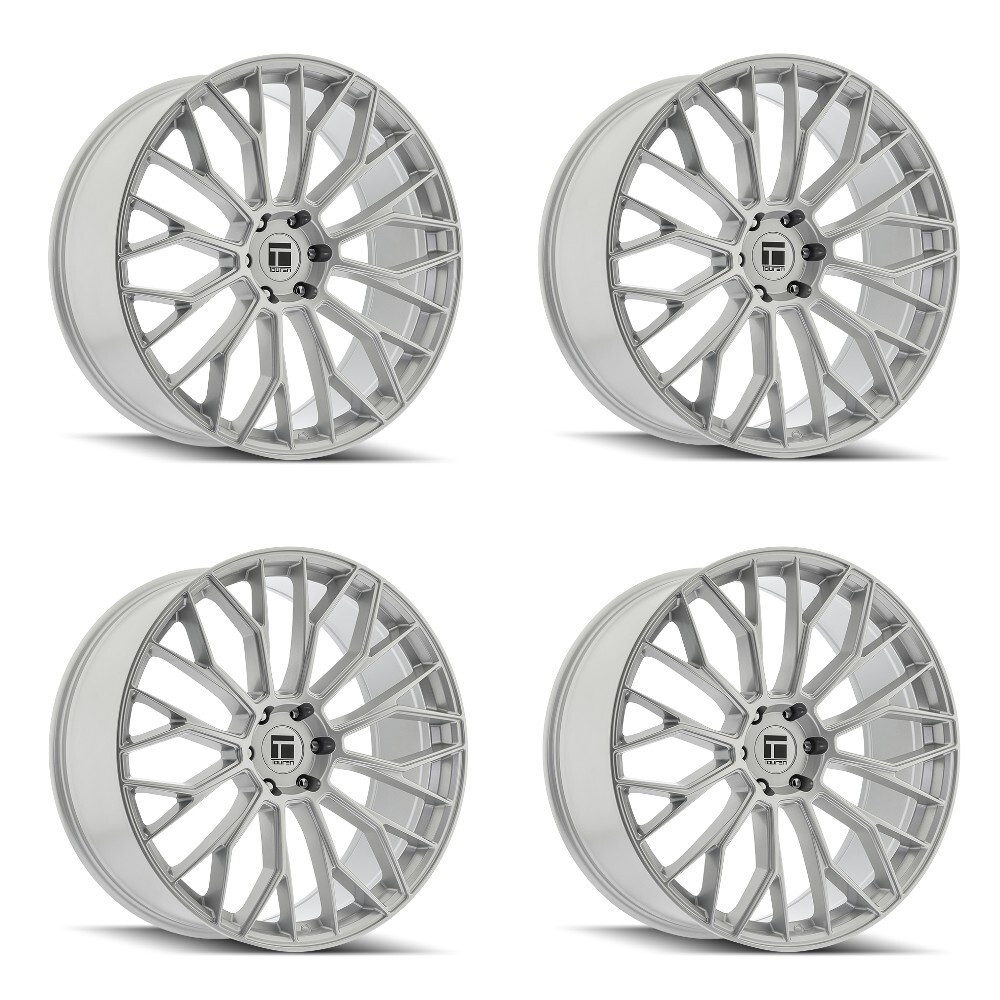 Set 4 24" Touren TR08 Gloss Silver 24x10 Wheels 6x135 30mm Truck SUV Rims