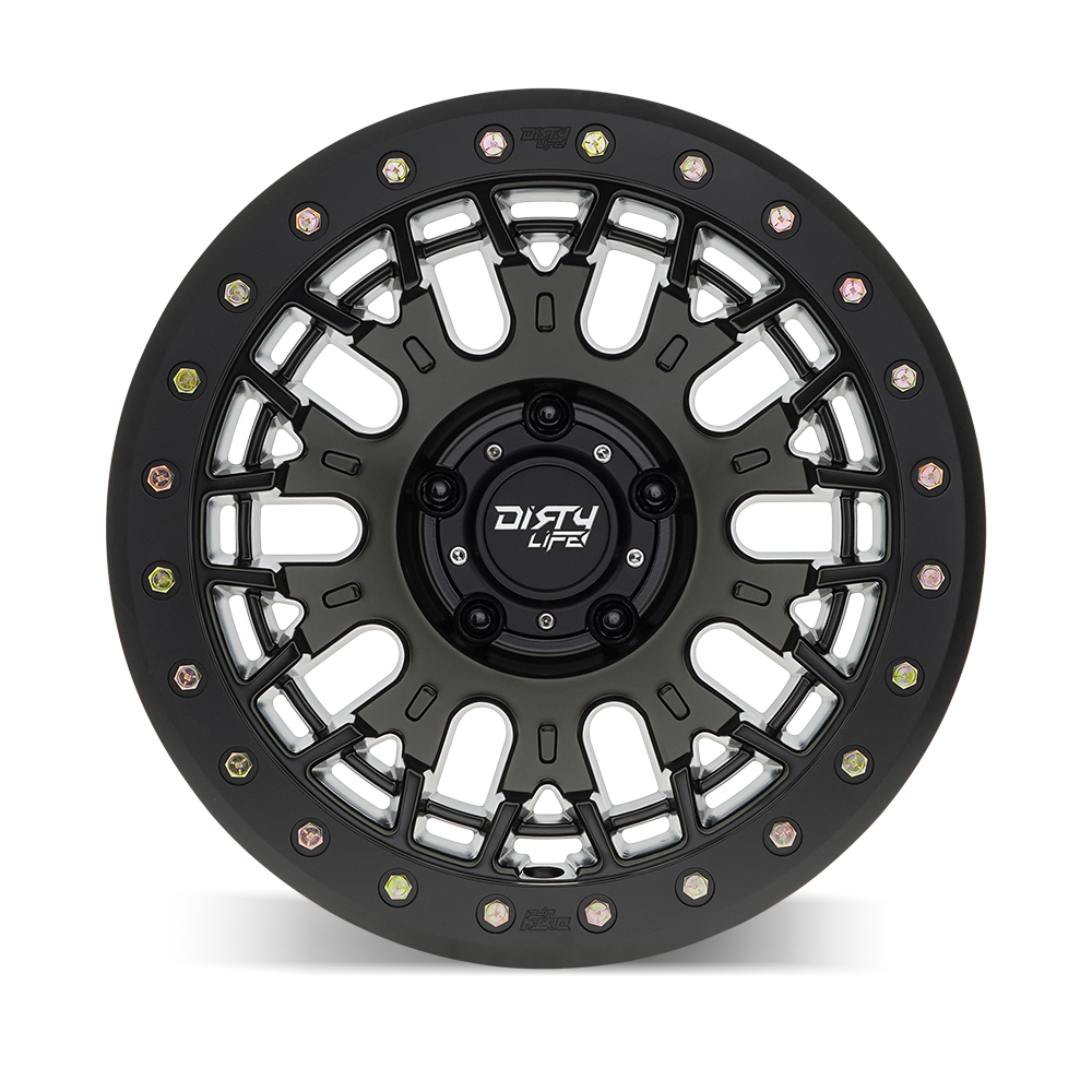 Set 4 17" Dirty Life DT-3 Satin Black 17x9 Wheels 5x5 -38mm Offroad Truck Rims