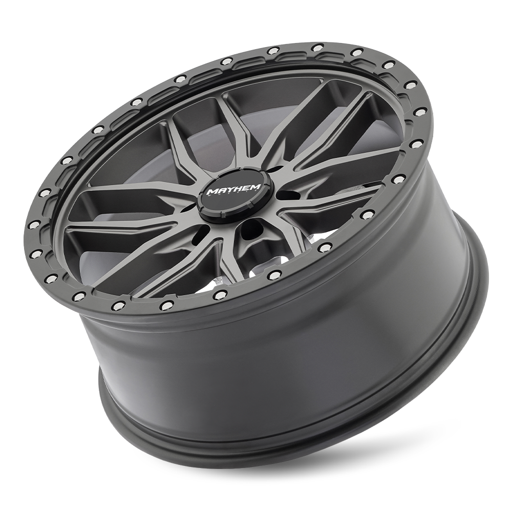 Set 4 20" Mayhem Vector Matte Gunmetal Black Lip 20x9 Wheels 8x170 18mm Rims