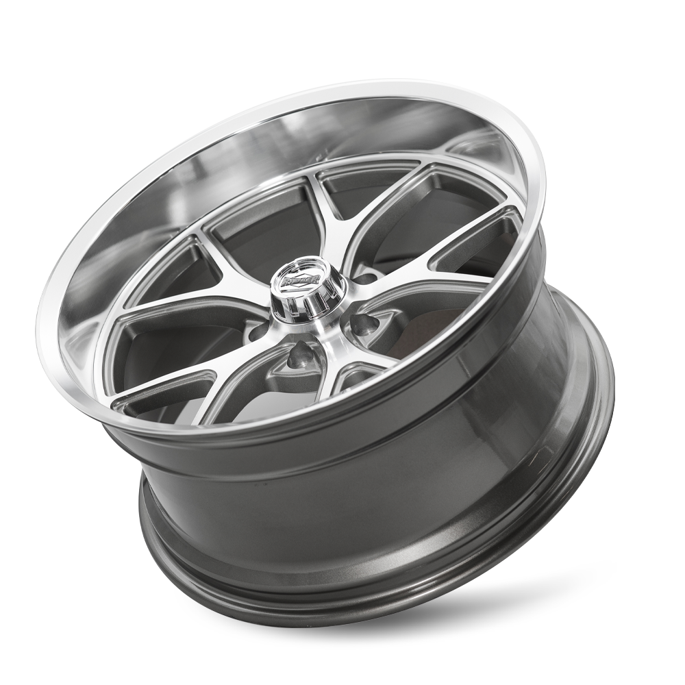 Set 4 18" Ridler 661 Gloss Grey Diamond Cut Face & Lip Wheels 18x8 5x5 0mm Rims