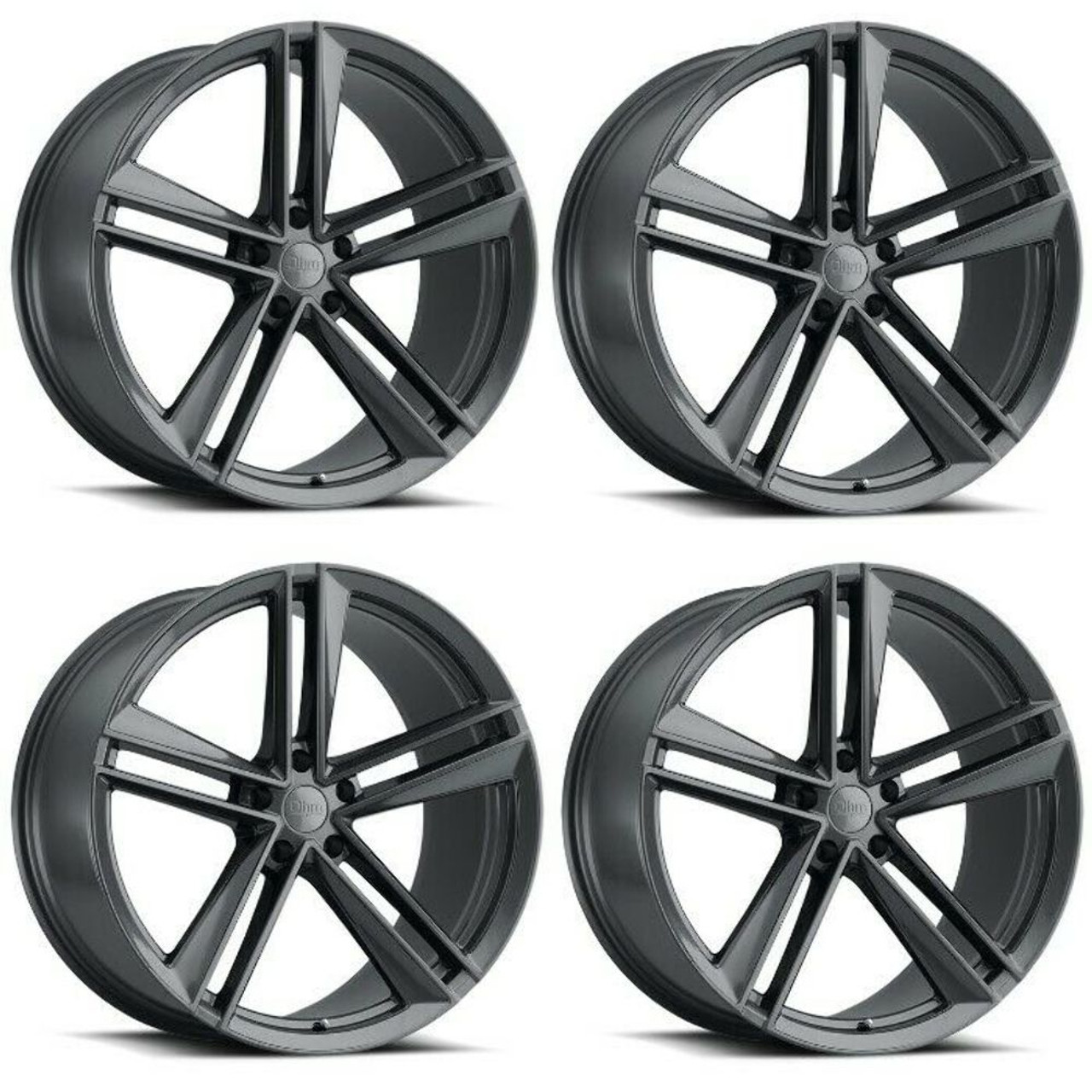 Set 4 OHM Lightning 20x10 5x120 Gloss Gunmetal Wheels 20" 35mm Rims