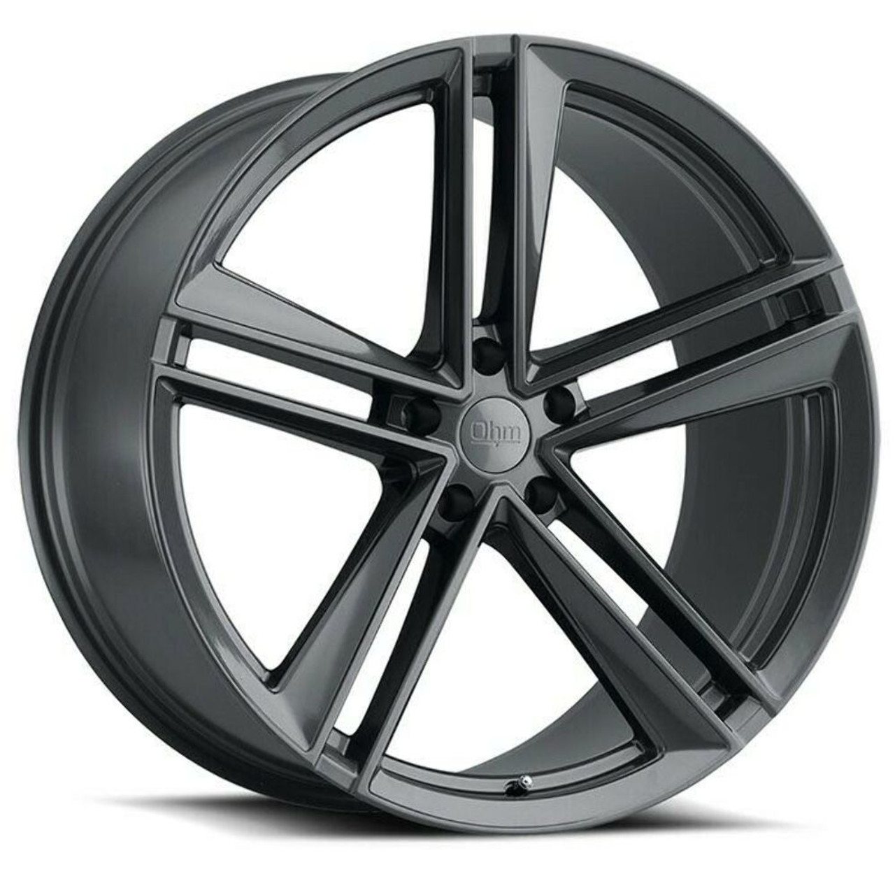 Set 4 OHM Lightning 20x10 5x120 Gloss Gunmetal Wheels 20" 35mm Rims