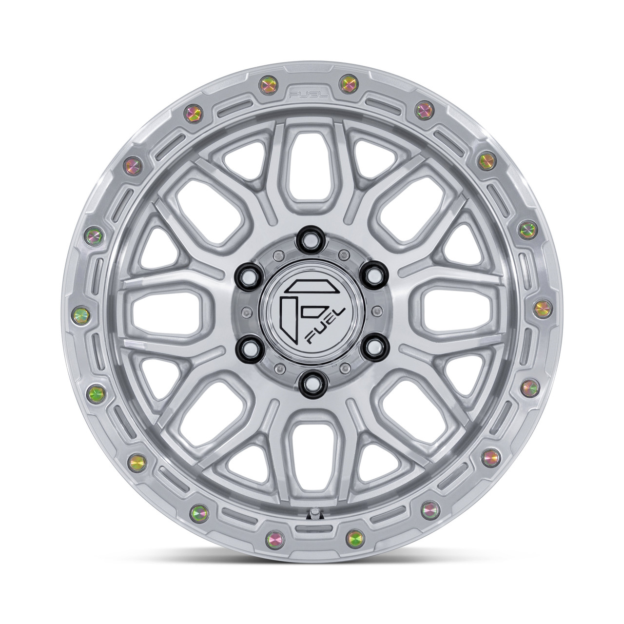 Set 4 20" Fuel FC881 Surge Gloss Silver Machined Face 20x10 Wheels 5x5 -18mm Rim Offroad Truck Wheels
