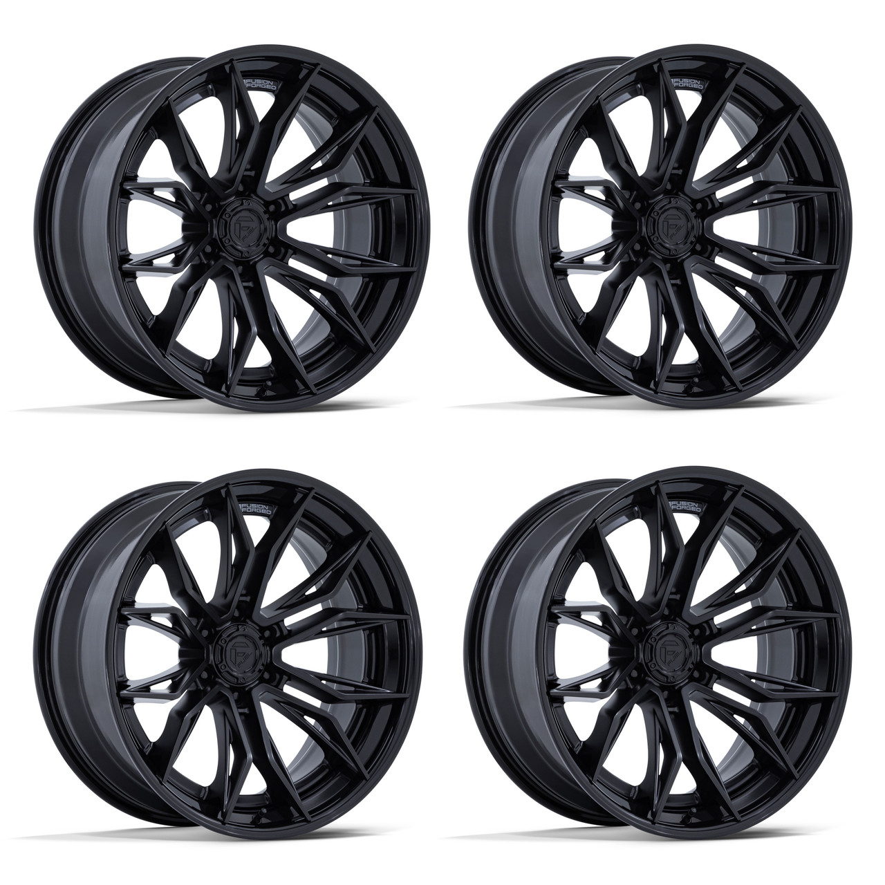 Set 4 20" Fuel FC404 Mutiny Matte Black Gloss Black Lip 20x9 6x135 20mm Wheels