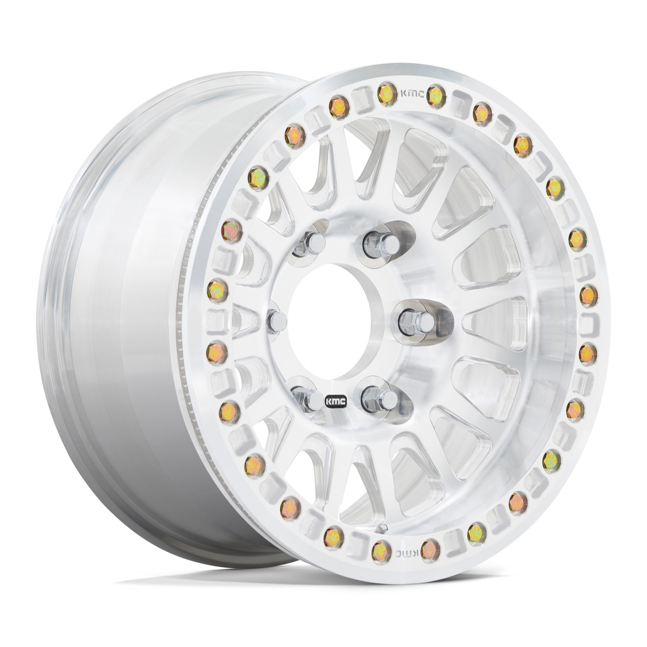 Set 4 17" KMC KM445 Impact Forged Beadlock Raw Machined 17x9 6x135 -12mm Wheels Truck SUV Rims