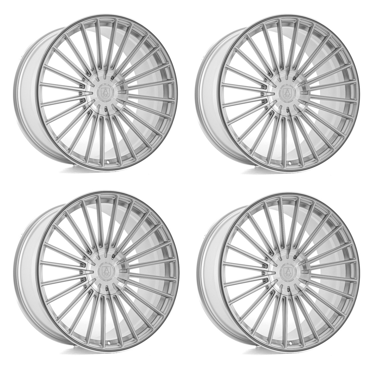 Set 4 20" Axe EX EX50 Silver 20x8.5 Wheels 5x120 25mm Luxury Street Car Rims
