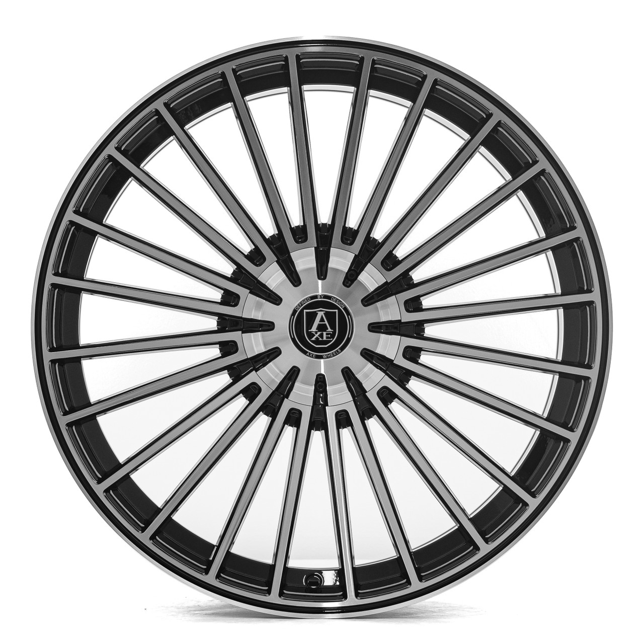 Set 4 22" Axe EX EX50 Black & Polished Face 22x10.5 Wheels 5x130 40mm Car Rims