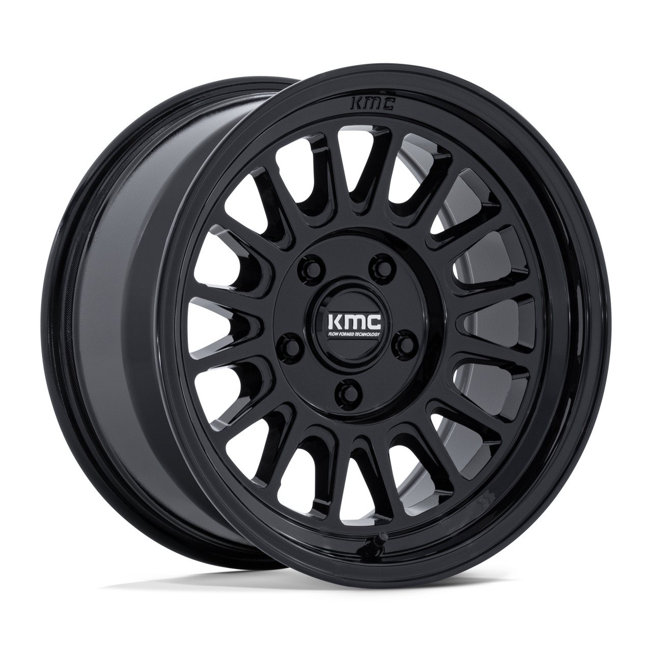 17" KMC KM733 Impact FFT Gloss Black 17x8.5 Wheel 6x135 0mm Offroad Truck SUV Rim