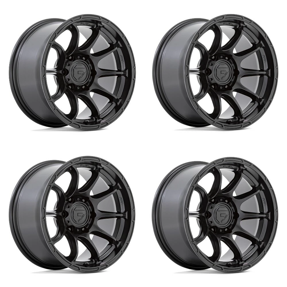 Set 4 Fuel D791 Variant 17x9 5x5 Matte Black Wheels 17" 1mm Rims