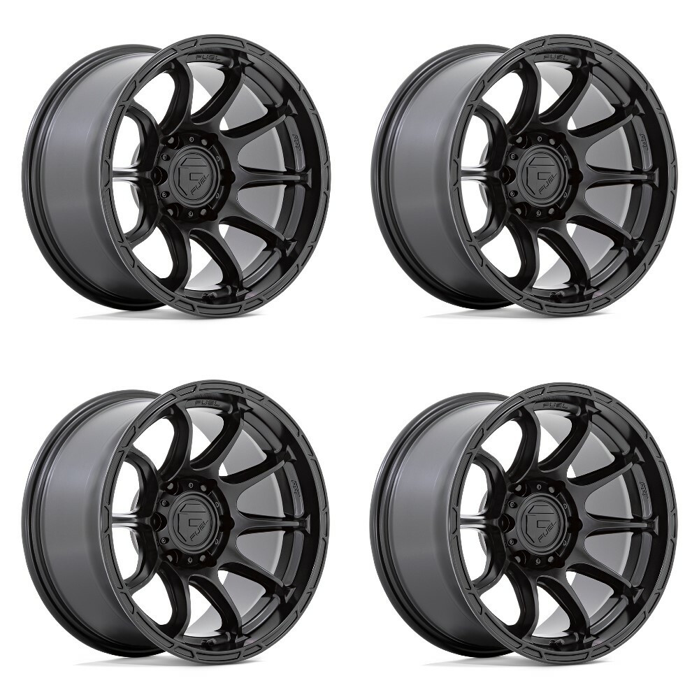 Set 4 Fuel D791 Variant 17x9 5x5 Matte Black Wheels 17" 1mm Rims