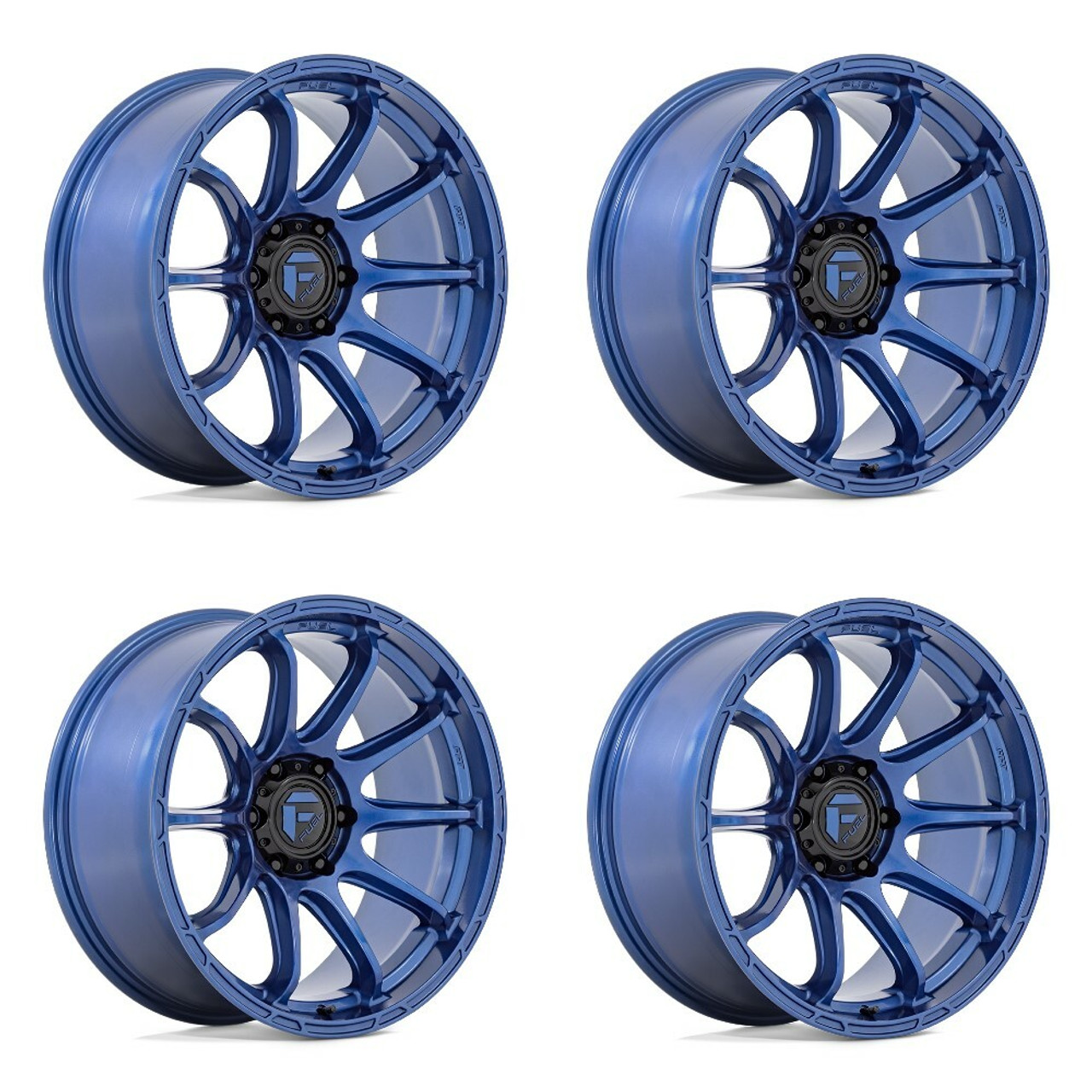 Set 4 Fuel D794 Variant 20x9 6x5.5 Dark Blue Wheels 20" 1mm Rims