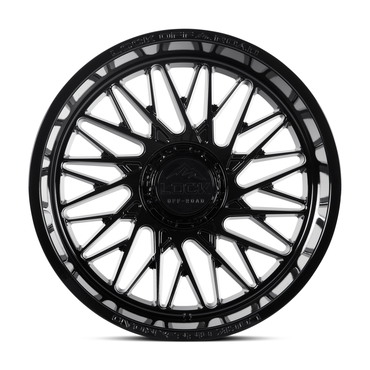 22" Lock Extreme Bandit Gloss Black 22x10 Wheel 8x6.5 (8x165.1) -18mm Truck Rim