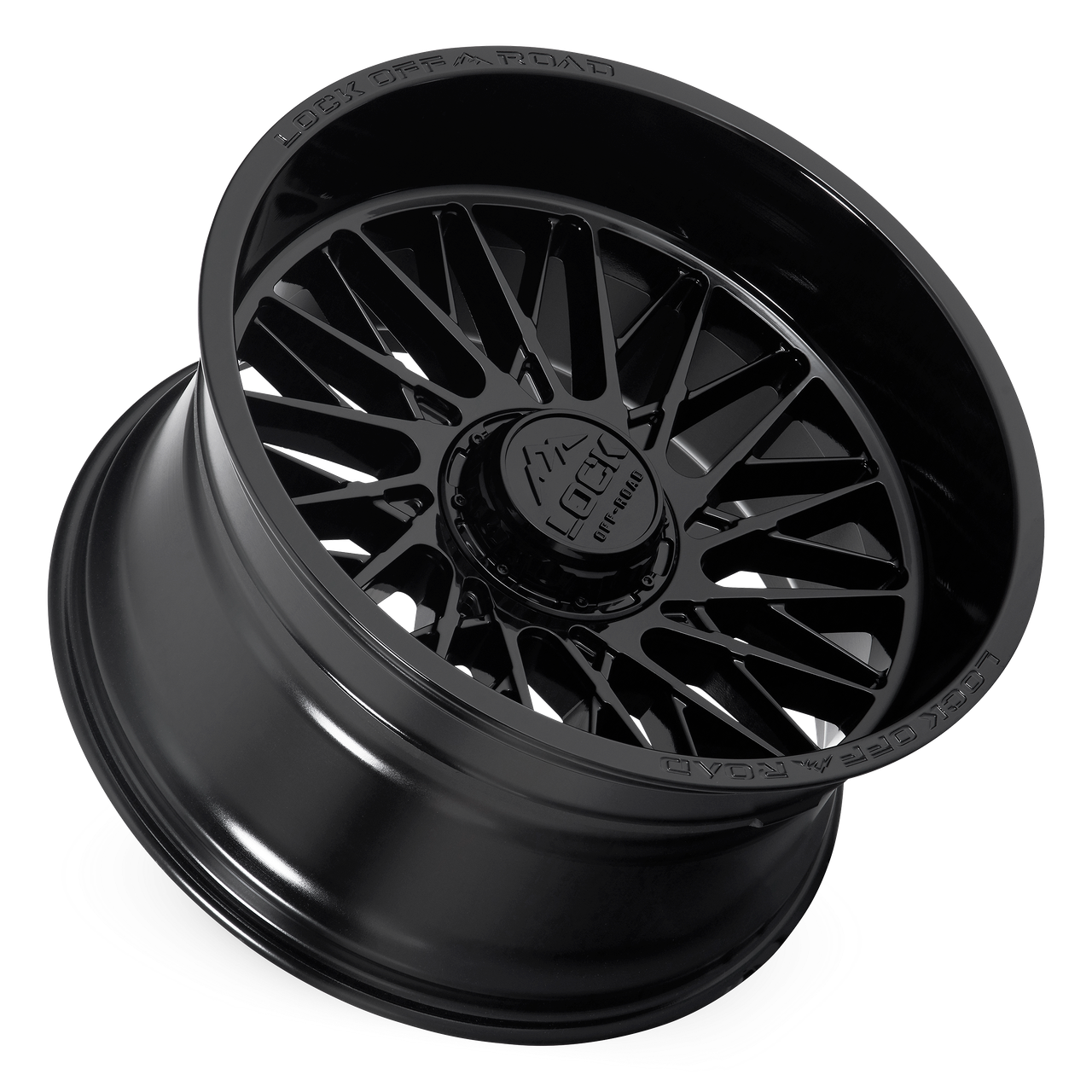 Set 4 22" Lock X-Treme Bandit Gloss Black 22x10 Wheels 8x6.5 -18mm Truck Rims