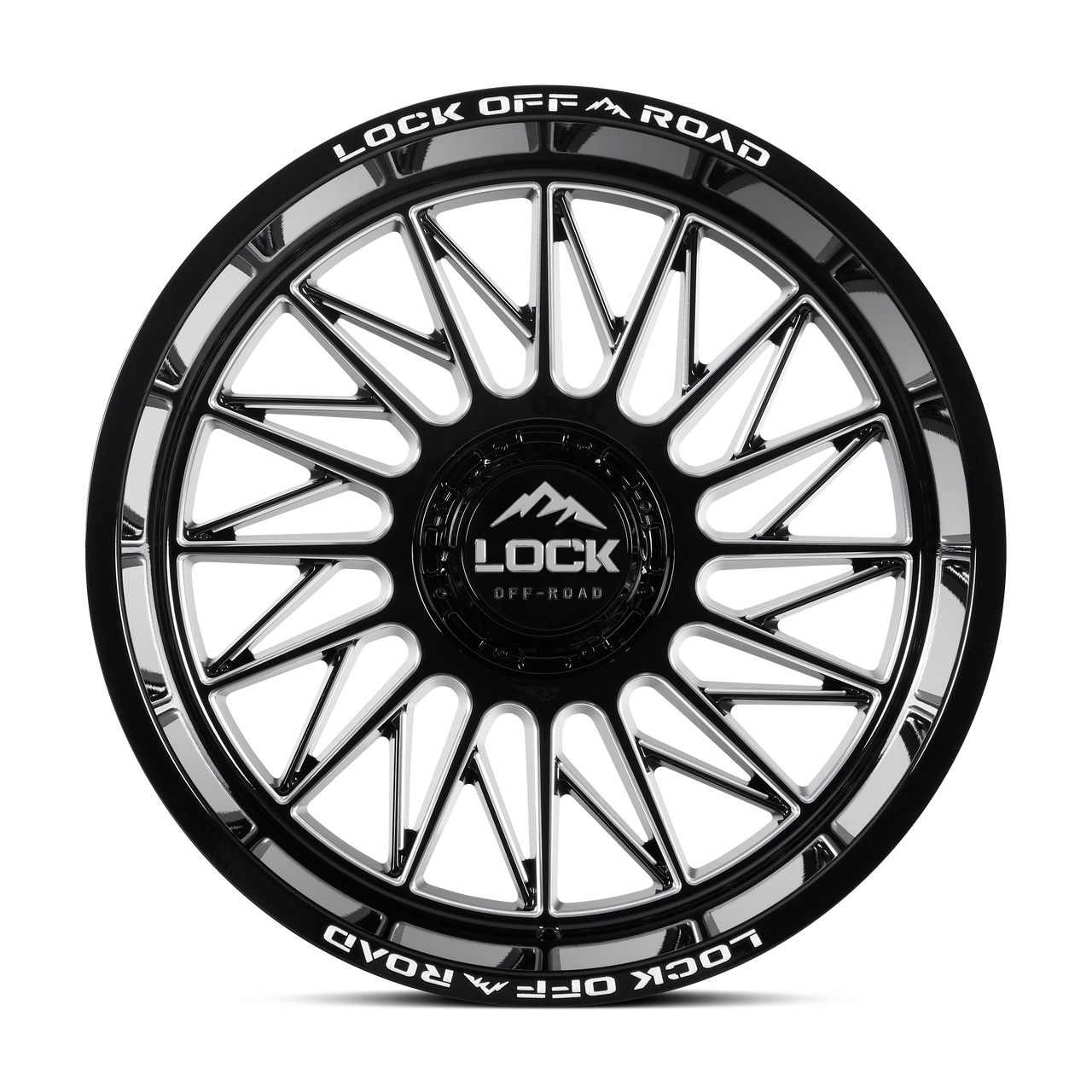 22" Lock X-Treme Assault Gloss Black Milled 22x10 6x135 6x5.5 -18mm Truck Wheel Lifted Offroad Truck SUV Rim