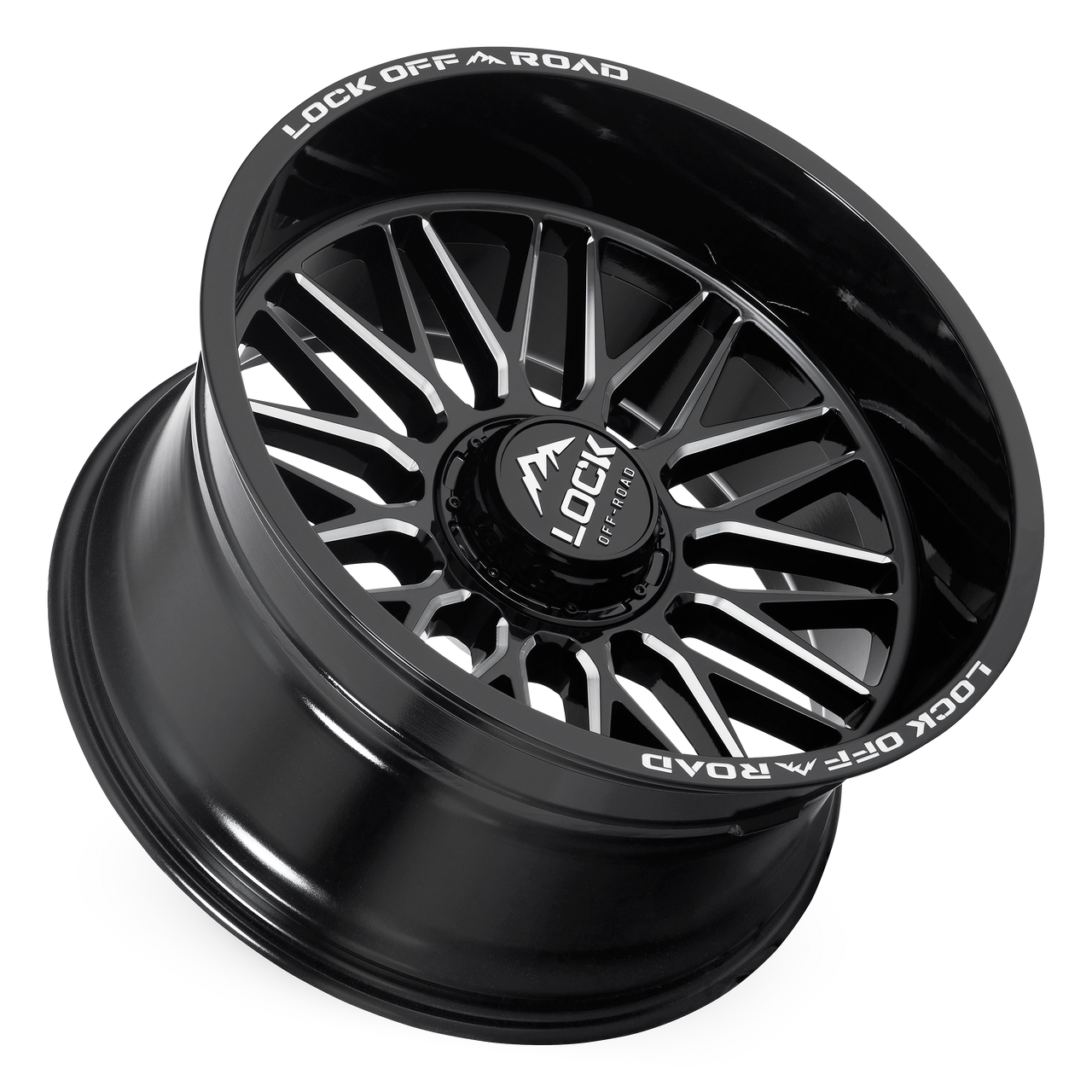 Set 4 22" Lock X-Treme Apex Gloss Black Milled 22x10 Wheels 8x180 -18mm Truck Rim For Lifted Chevy GMC Trucks