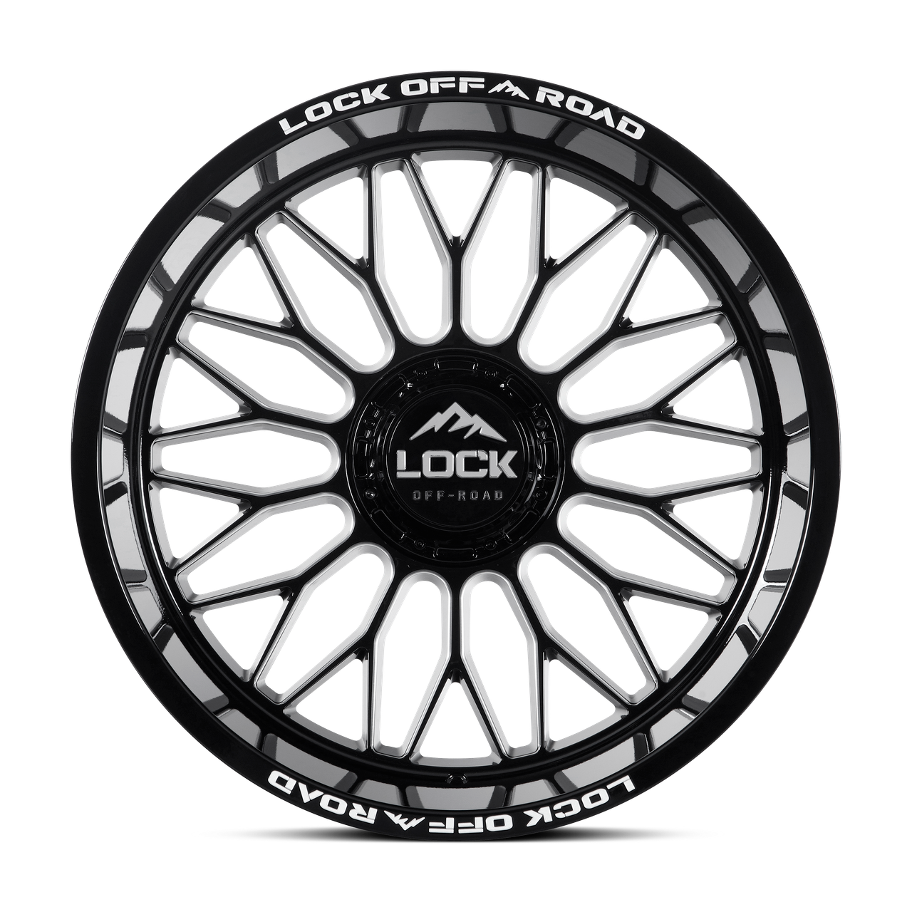 Set 4 20" Lock X-Treme Rampage Gloss Black Milled 20x10 8x180 -18mm Truck Wheels For Chevy GMC Lifted Truck
