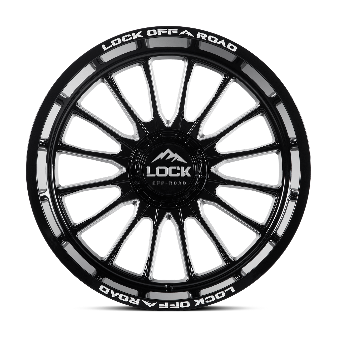 Set 4 20" Lock X-Treme Striker Gloss Black Milled 20x10 8x6.5 -18mm Truck Wheels Offroad Lifted Truck Rims