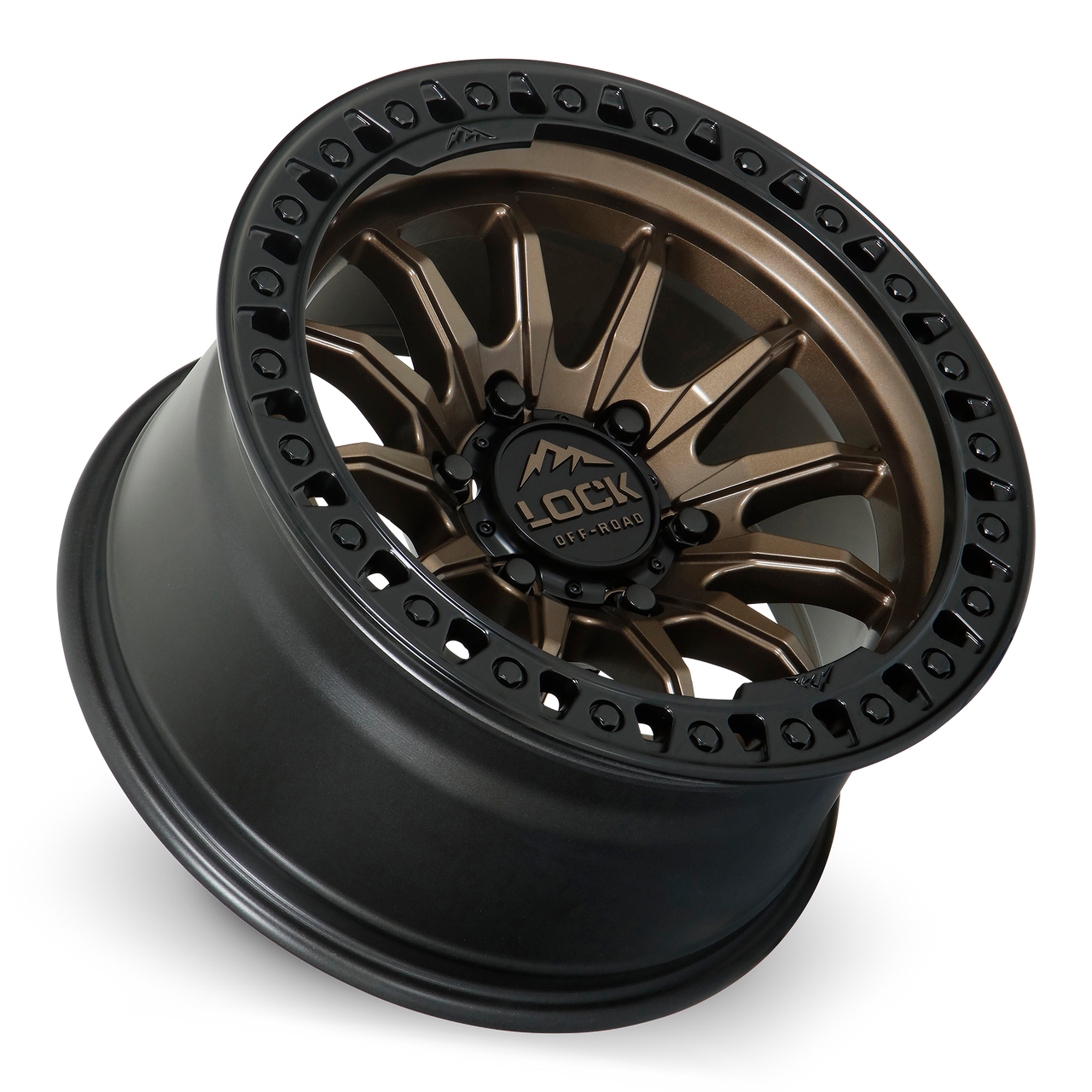 20" Lock Offroad Trail Matte Bronze Matte Black Ring 20x10 Wheel 8x170 18mm Rim For Ford F250 F350 Truck