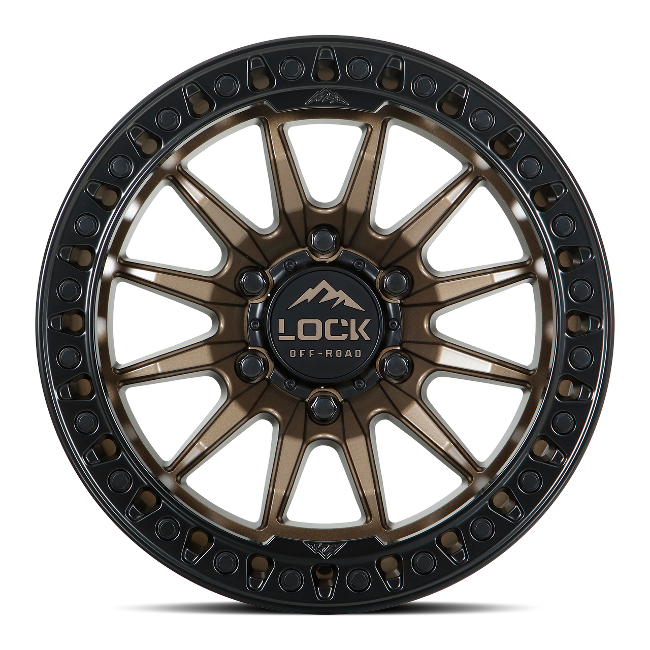 Set 4 20" Lock Offroad Trail Matte Bronze Matte Black Ring 20x10 8x170 18mm Rims For Ford Truck Wheels