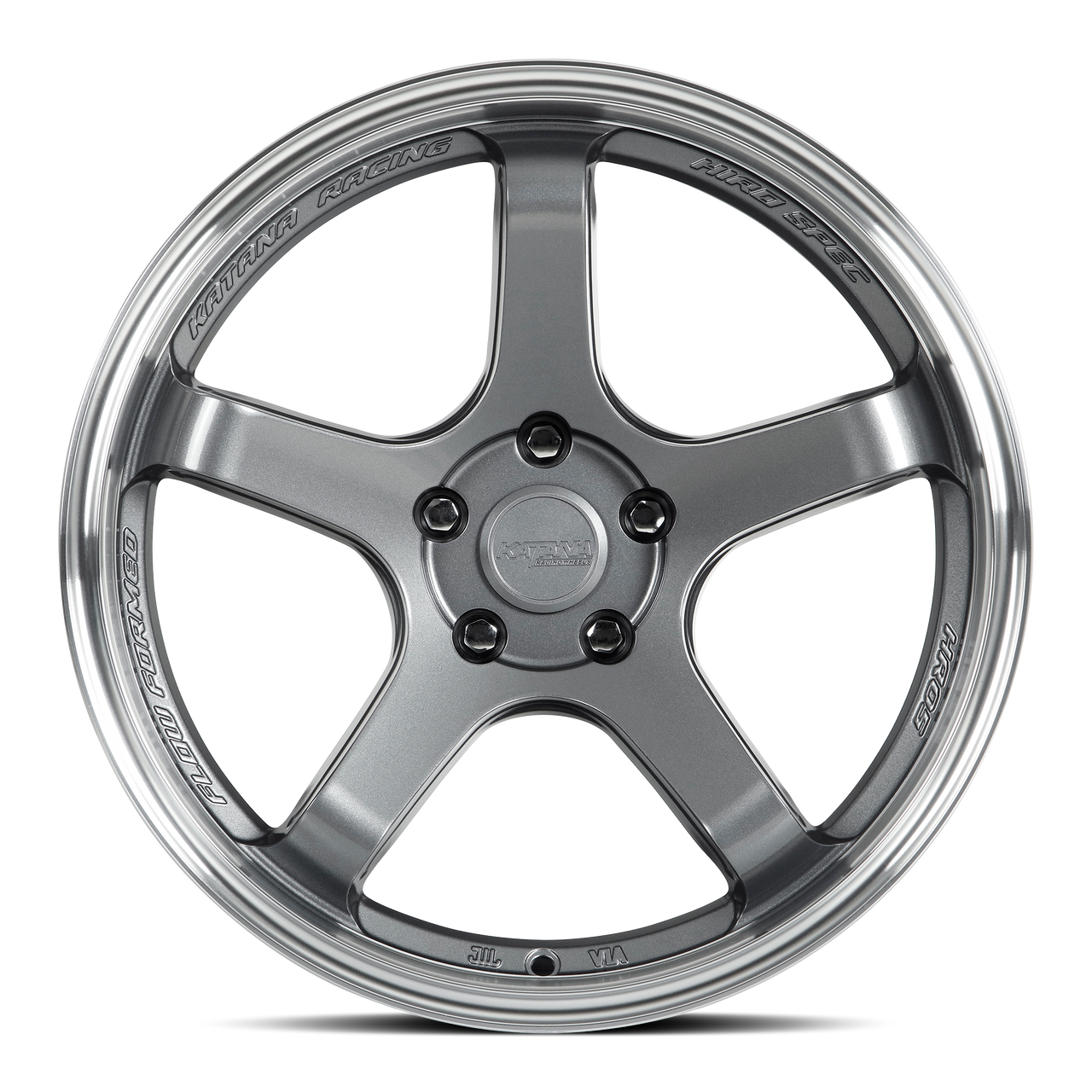 18" Katana Racing HR05 Gloss Gunmetal Wheel 18x9.5 5x120 38mm Hiro Spec Rim