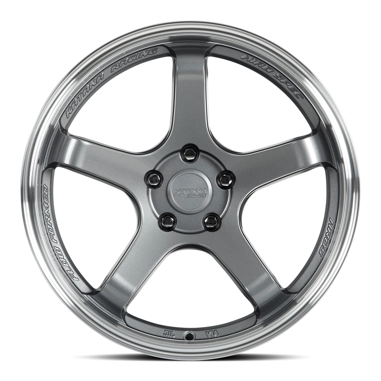 Set 4 18" Katana Racing HR05 Gloss Gunmetal Wheels 18x9.5 5x100 22mm Rims