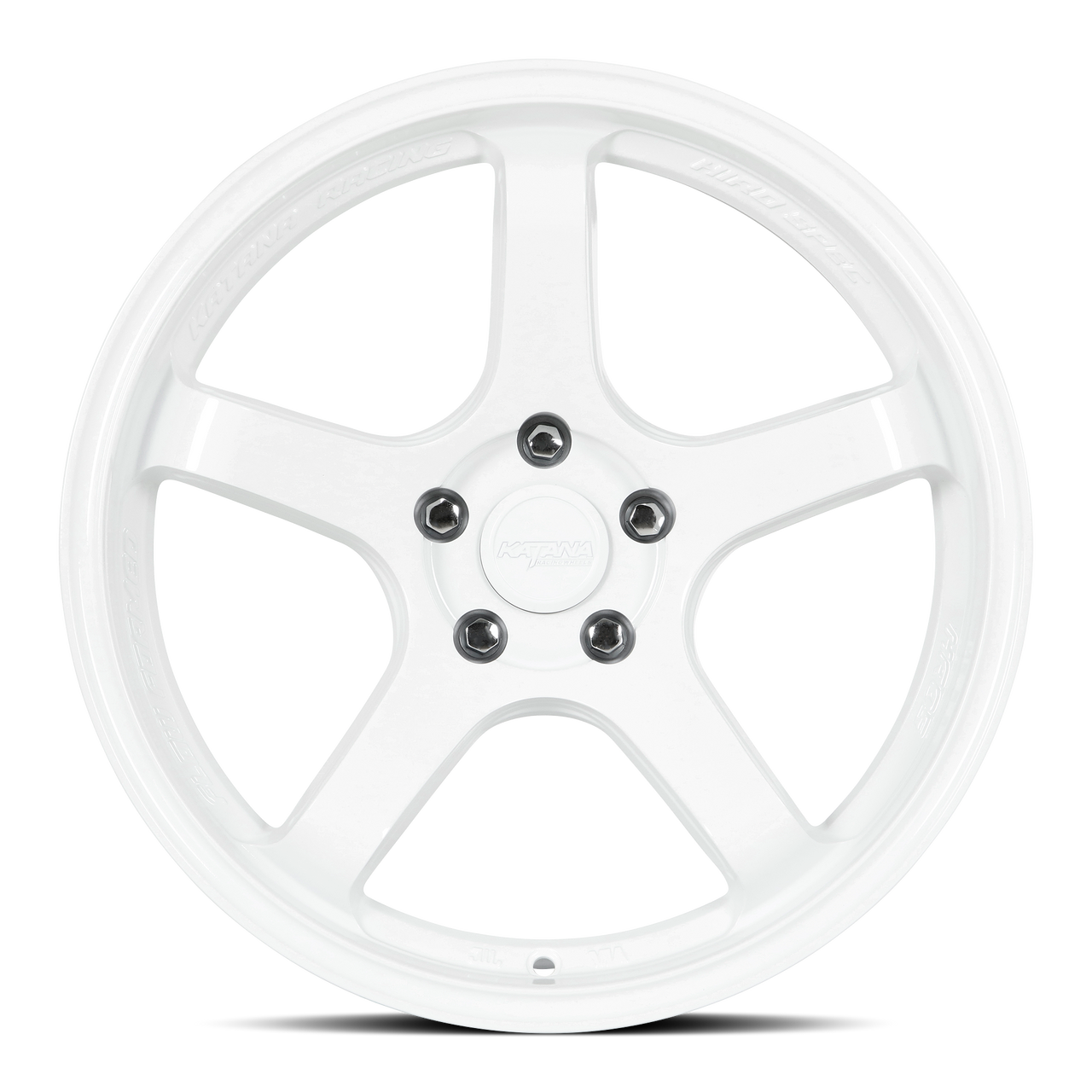 18" Katana Racing HR05 Gloss White Wheel 18x8.5 5x120 35mm Hiro Spec Racing Rim