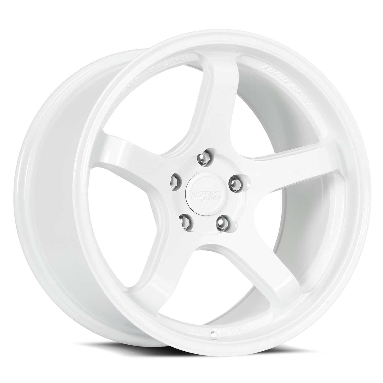 Set 4 18" Katana Racing HR05 Gloss White Wheels 18x9.5 5x4.5 (5x114.3) 38mm Rims