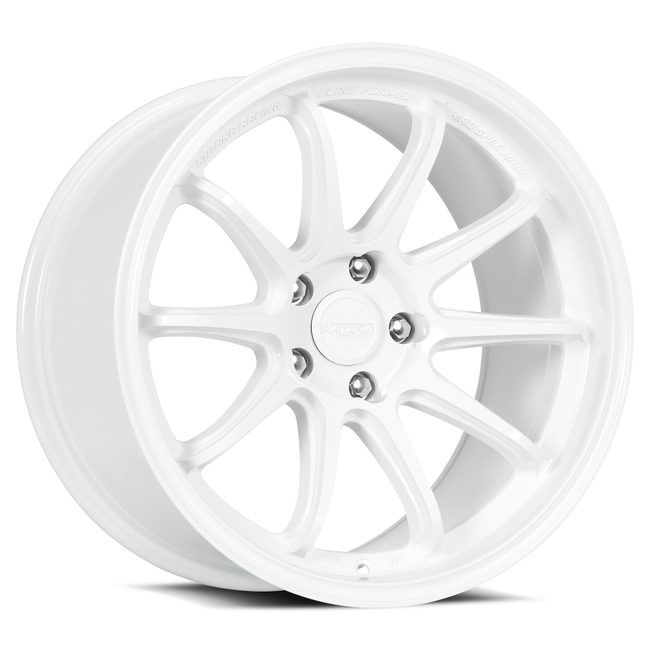 18" Katana Racing HR06 Gloss White Wheel 18x9.5 5x4.5 (5x114.3) 38mm Racing Rim