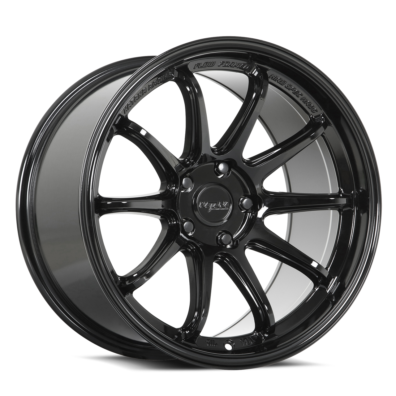 Set 4 18" Katana Racing HR06 Gloss Black Wheels 18x8.5 5x120 35mm Racing Rims