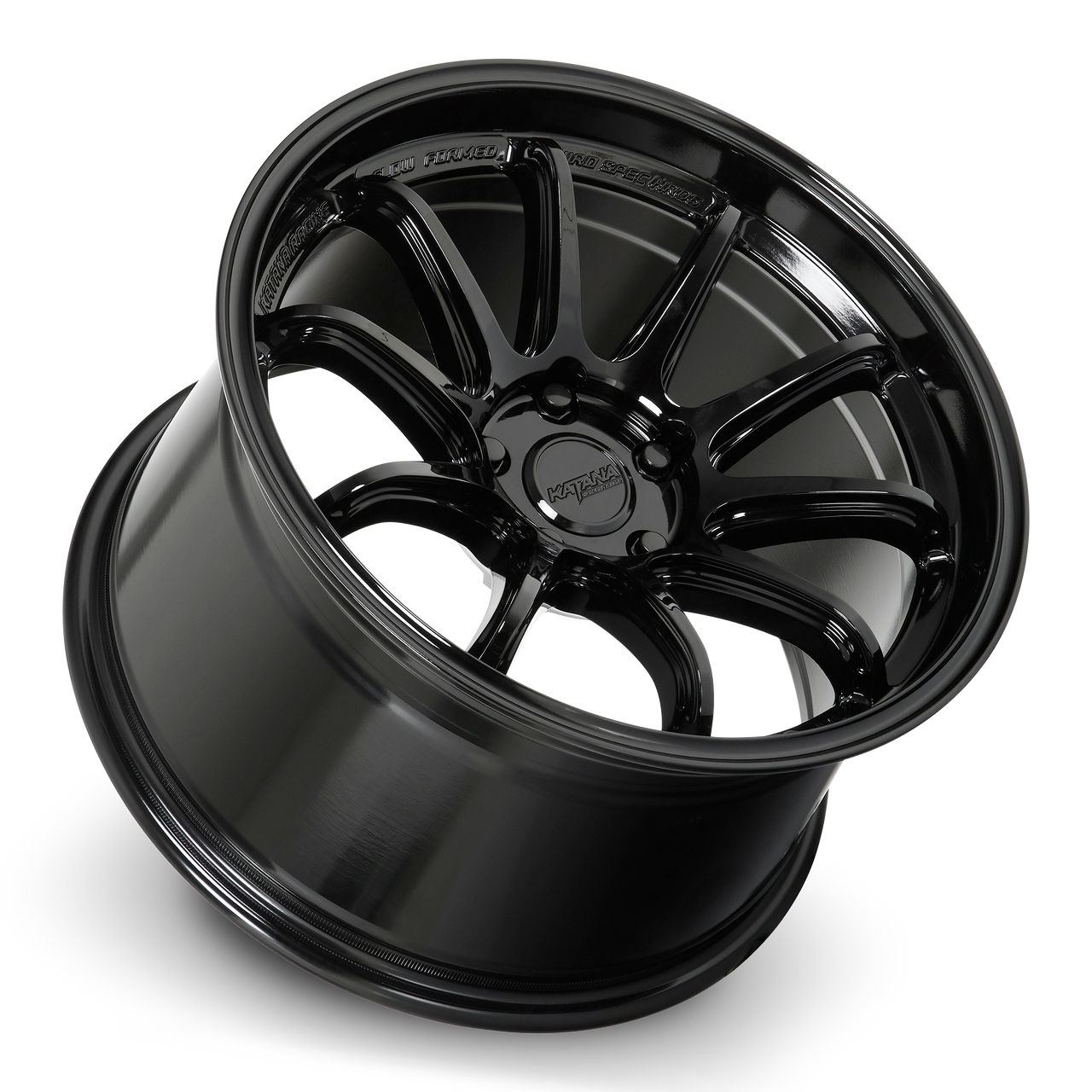 Set 4 18" Katana Racing HR06 Gloss Black Wheels 18x8.5 5x120 35mm Racing Rims