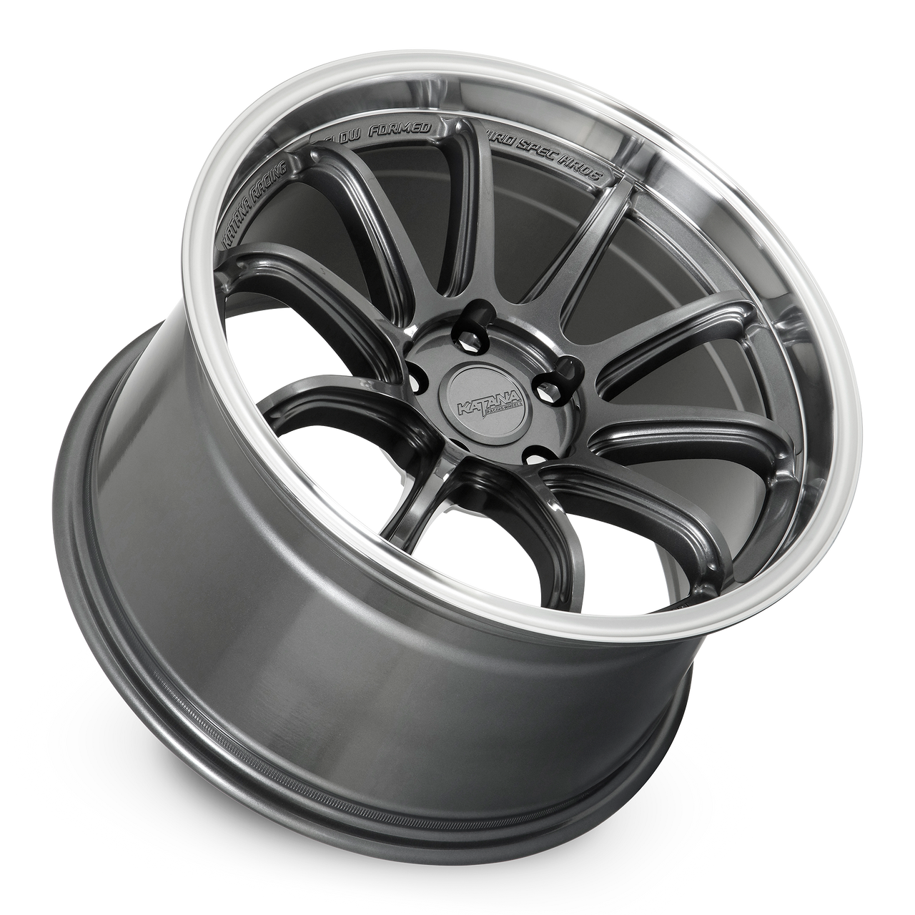18" Katana Racing HR06 Gloss Gunmetal Wheel 18x9.5 5x4.5 (5x114.3) 22mm Rim
