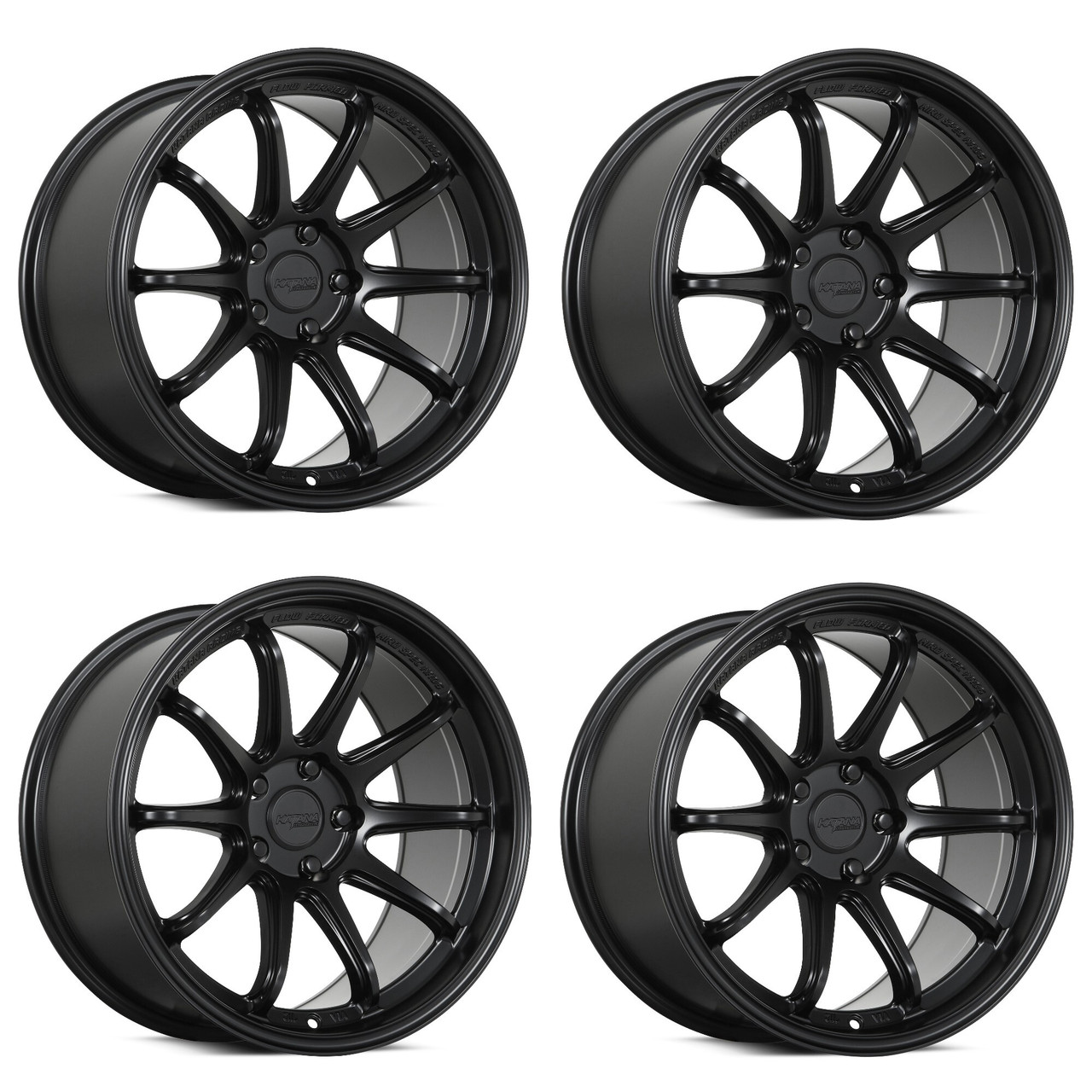 Set 4 18" Katana Racing HR06 Matte Black Wheels 18x8.5 5x120 35mm Racing Rims