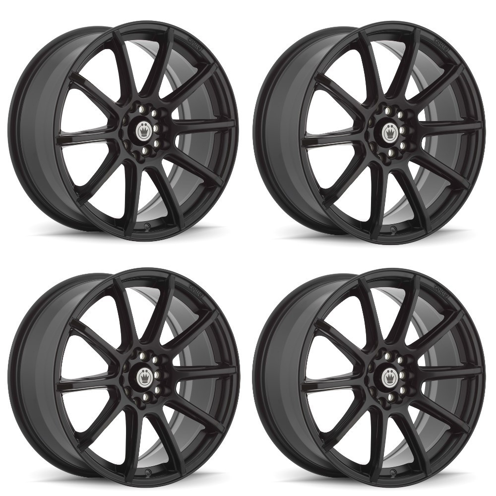 Set 4 17" Konig 45B Control Black 17x7 Wheels 5x110 5x115 40mm Street Rims