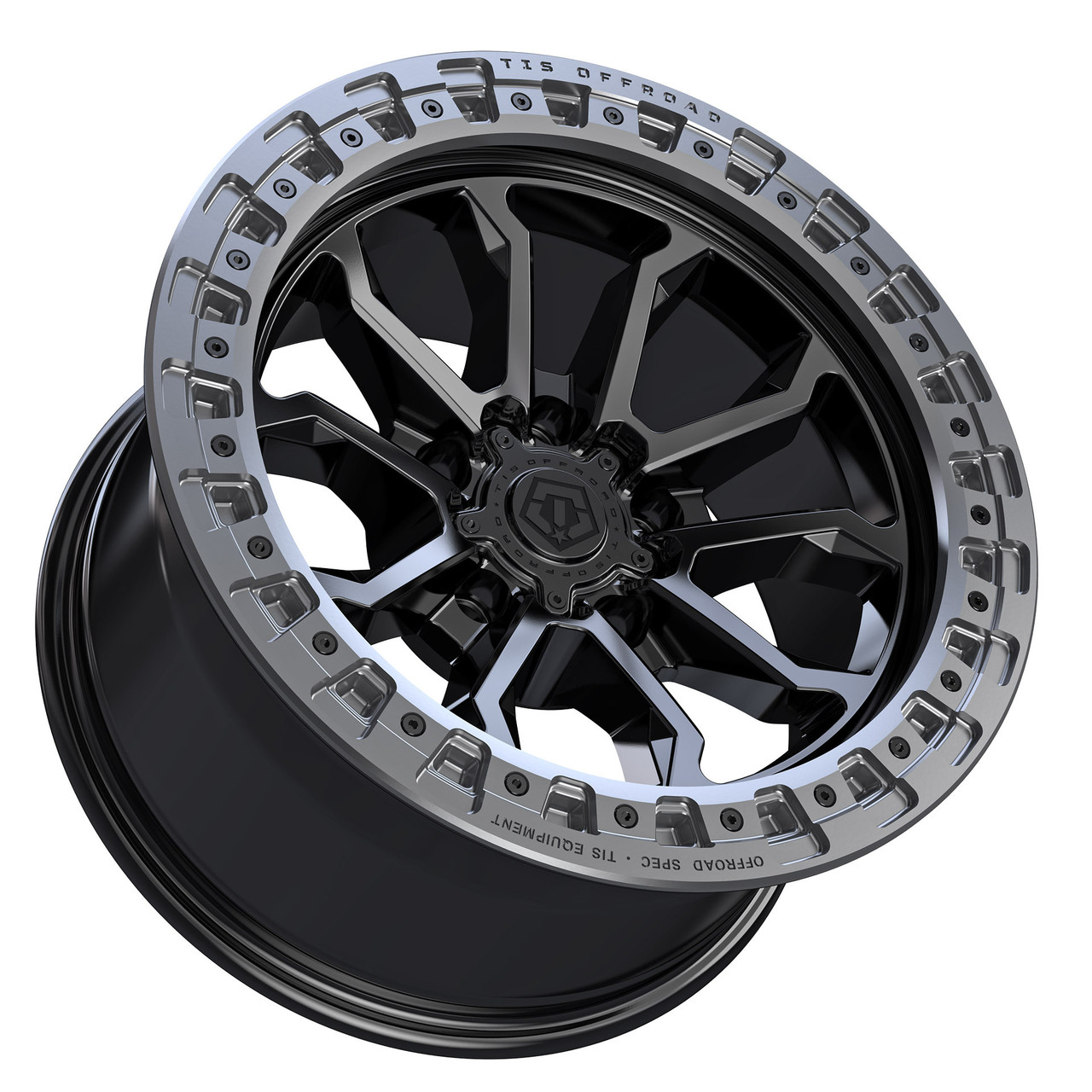 Set 4 17" TIS 556BA Black Anthracite Ring Wheels 17x9 5x5.5 (5x139.7) -12mm Rims Offroad Truck Wheels