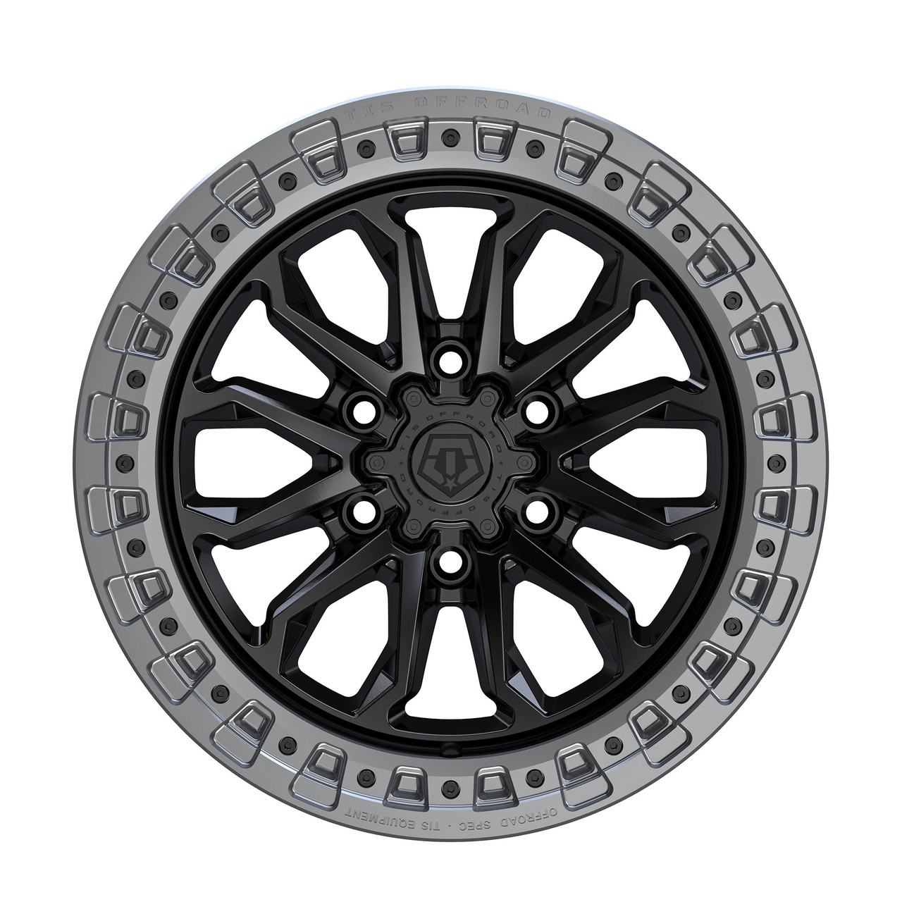 Set 4 20" TIS 556BA Black Anthracite Ring Wheels 20x10 6x5.5 (6x139.7) -20mm Rims Offroad Truck SUV Wheels