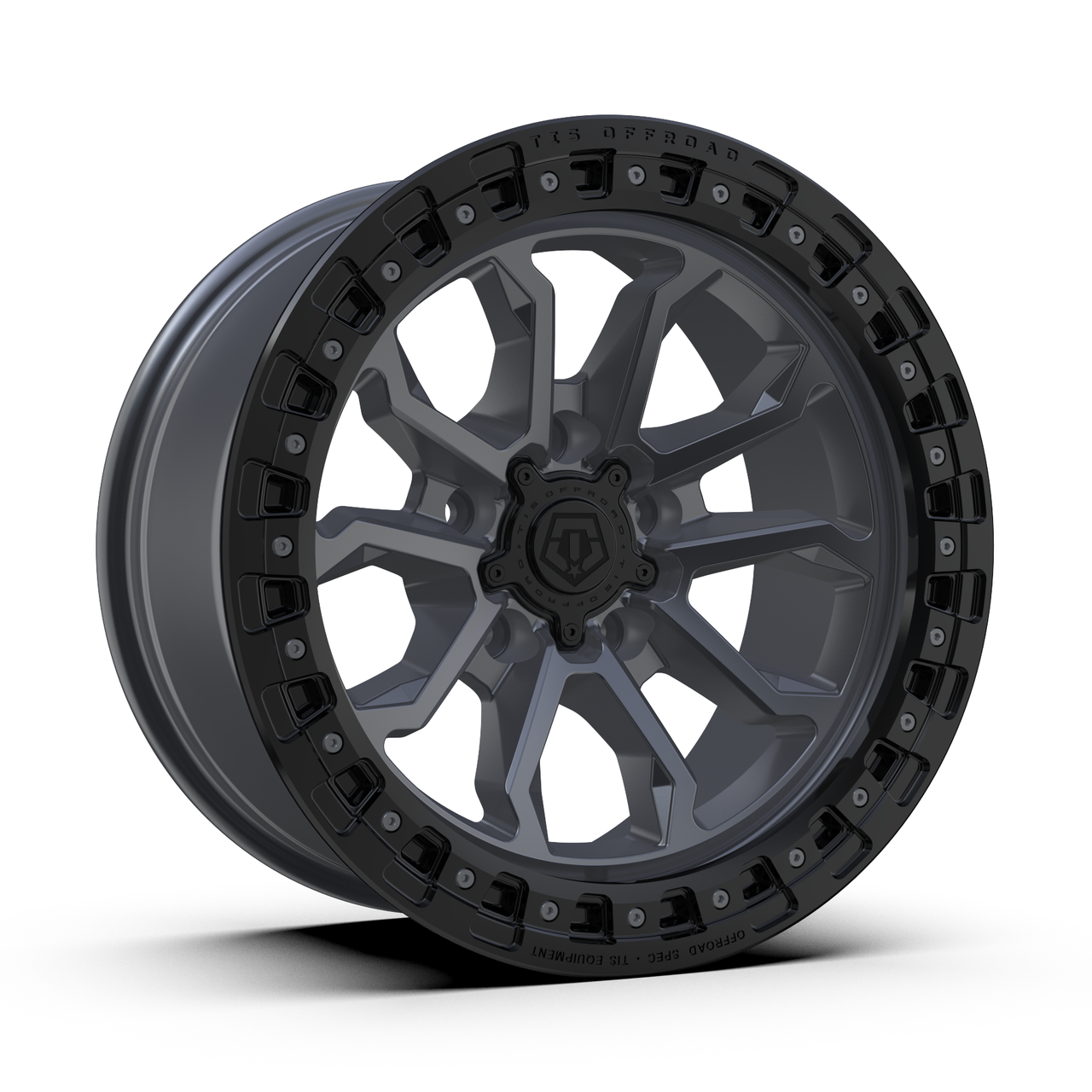 17" TIS 556AB Anthracite Black Ring Wheel 17x9 5x5.5 (5x139.7) -12mm Offroad Rim For Dodge Ram Truck