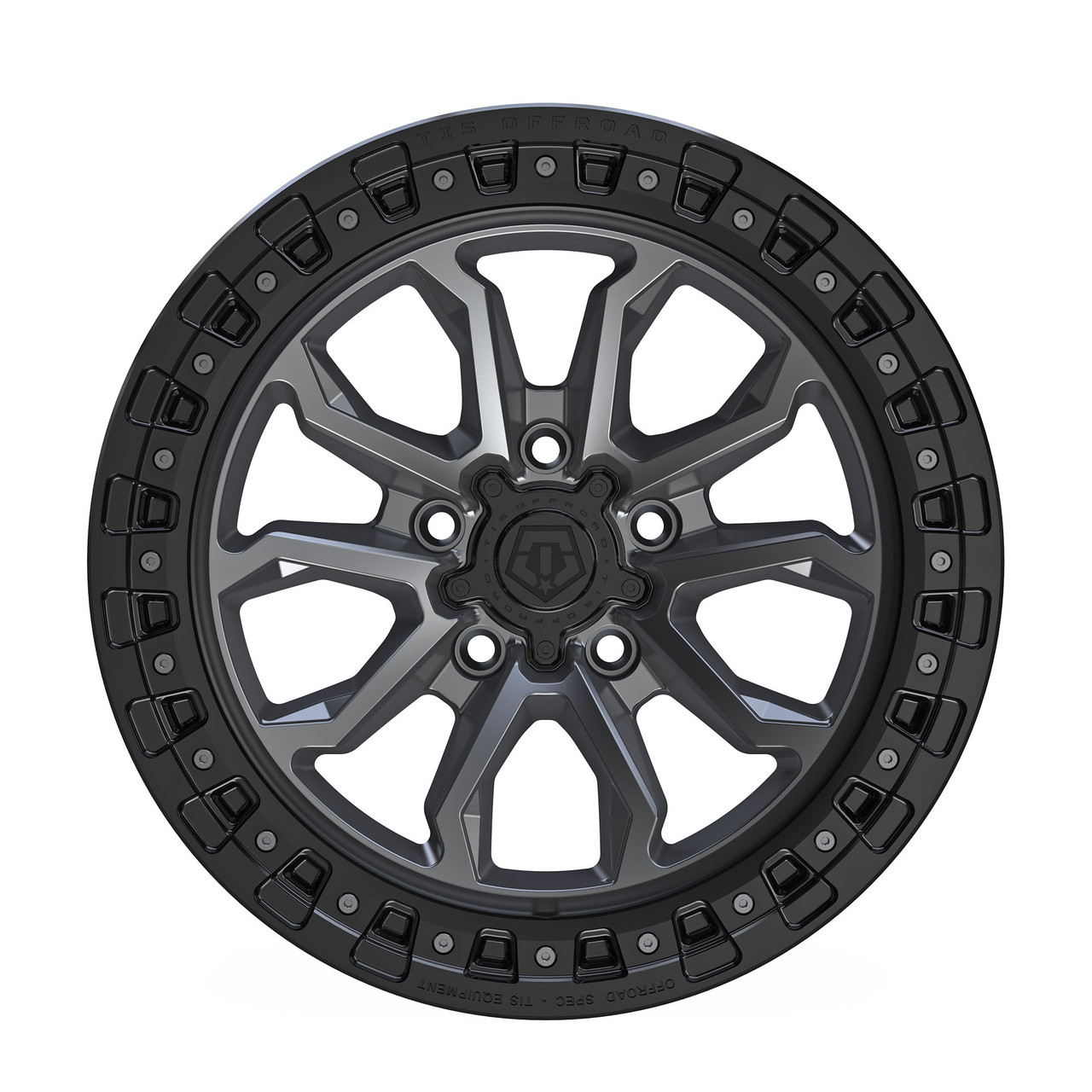 17" TIS 556AB Anthracite Black Ring Wheel 17x9 5x5.5 (5x139.7) -12mm Offroad Rim For Dodge Ram Truck