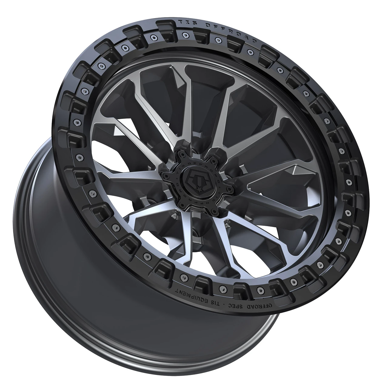20" TIS 556AB Anthracite Black Ring Wheel 20x10 8x170 -20mm For Ford F250 F350 Rim