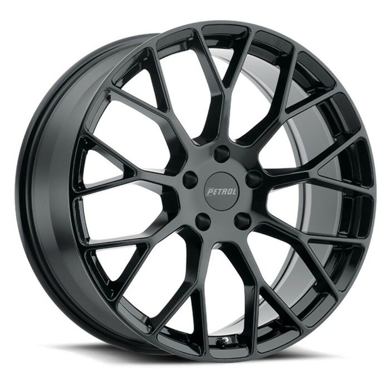 Set 4 20" Petrol P2B 20x8.5 5x4.25 Gloss Black Wheels 40mm Rims