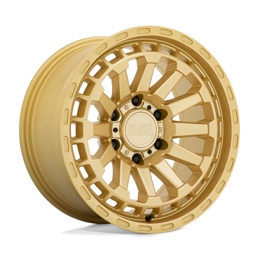 Set 4 Black Rhino Raid 20x9.5 5x5 Gold Wheels 20" -18mm Lifted Jeep Truck Rims