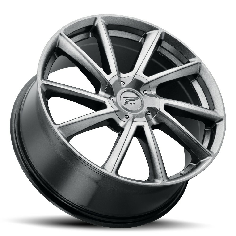 17" Platinum 466G Mystic Bright Graphite Silver 17x8 Wheel 5x110 5x115 35mm Rim Street Wheel