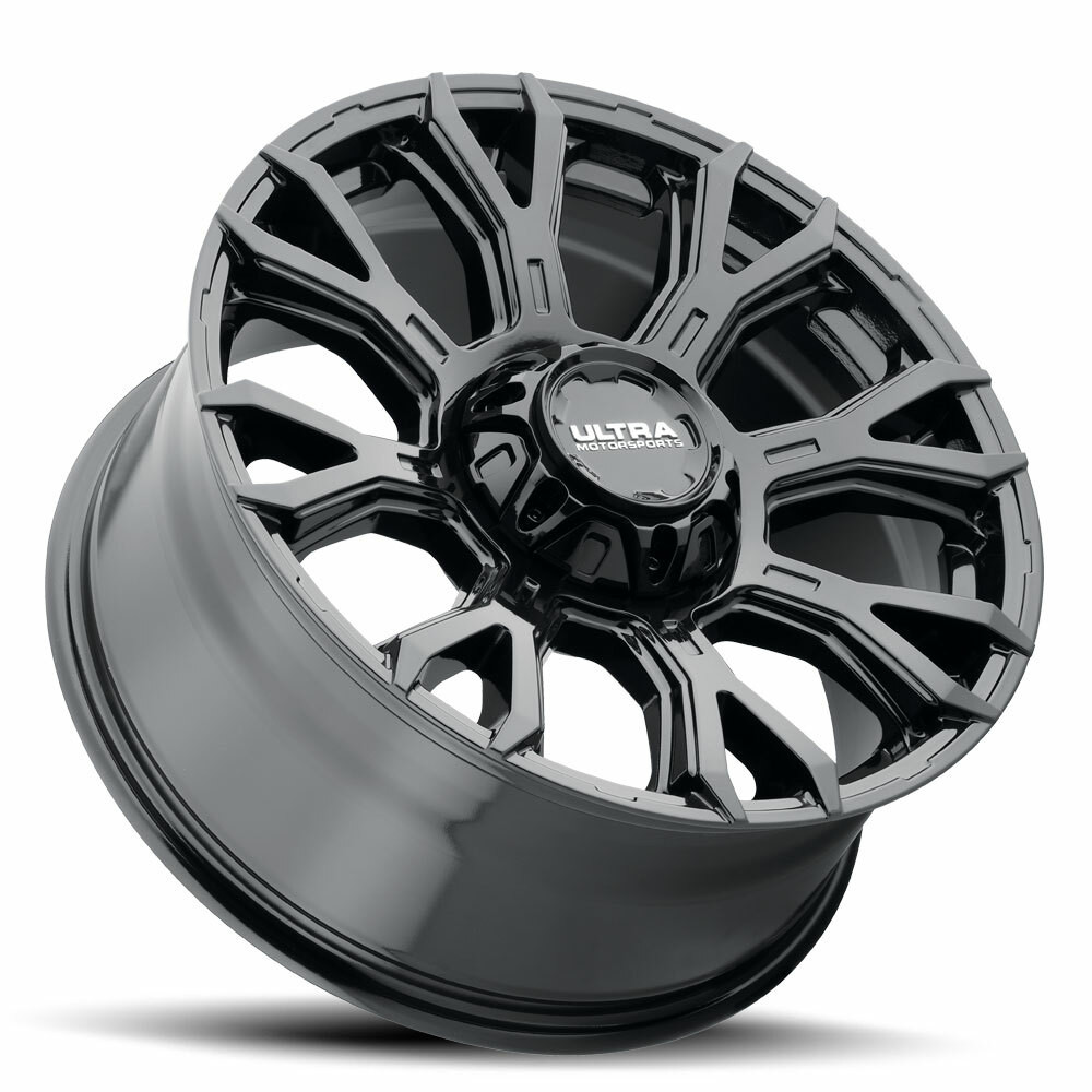20" Ultra 123BK Scorpion Gloss Black 20x9 8x6.5 18mm For Chevy GMC Ram Ford Rim