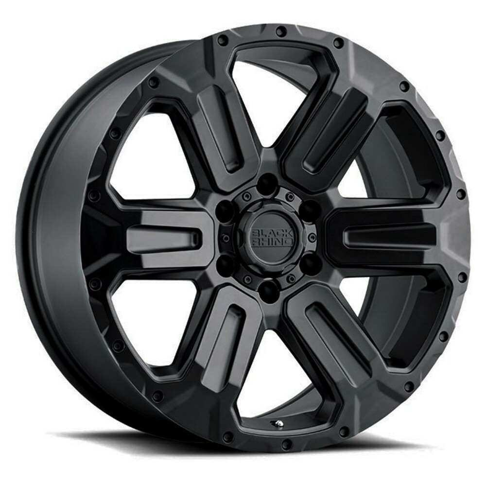 Set 4 20" Black Rhino Wanaka 20x9 5x5 Matte Black Wheels -18mm For Jeep Rims