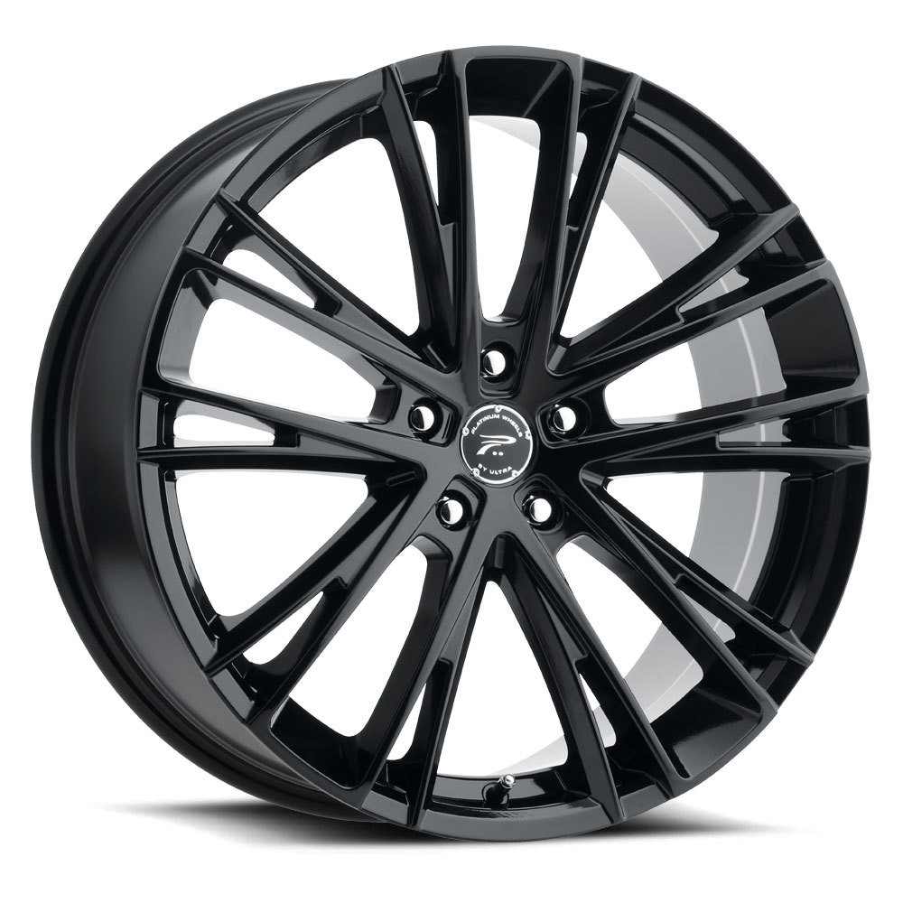 Set 4 17" Platinum 458BK Prophecy Gloss Black 17x8 Wheels 5x112 40mm Car SUV Rims