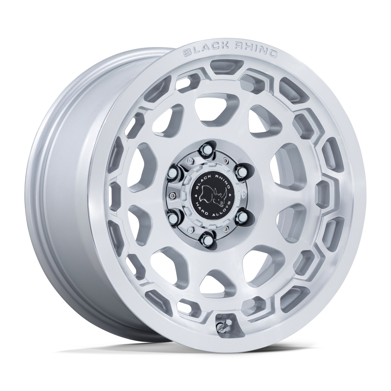 17" Black Rhino Hard Alloys BR026 Congo Silver Machined 17x8.5 6x5.5 25mm Rim
