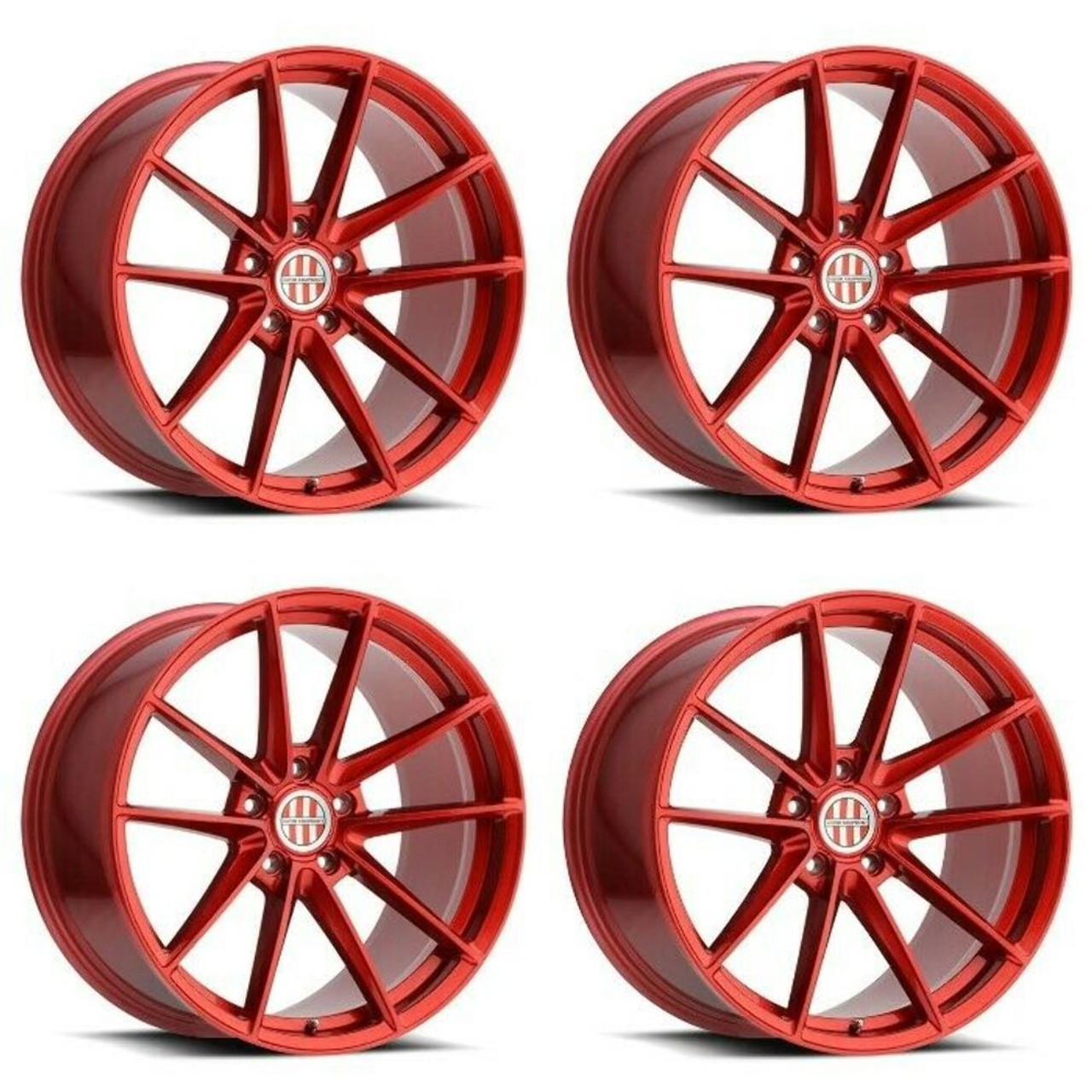 Set 4 Victor Equipment Zuffen 21x10.5 5x130 Candy Red Wheels 21" 56mm Rims