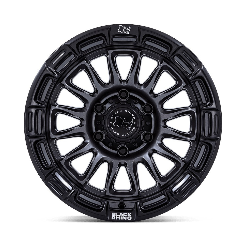 20" Black Rhino Hard Alloys BR025 Rival Gunmetal Matte Blk-Lip 20x9 5x5 1mm Rim Offroad For Jeep Truck Wheel