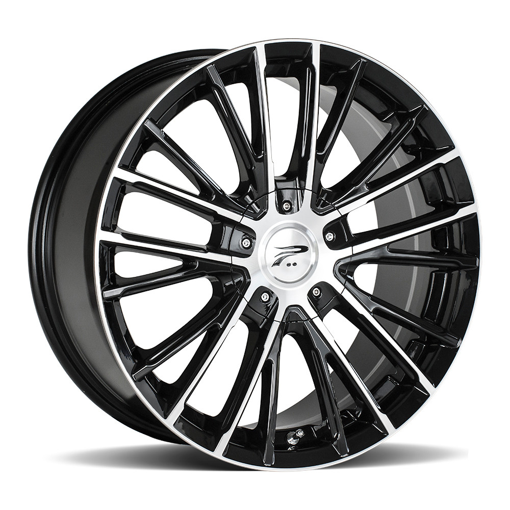 Set 4 18" Platinum 437U Genesis Black Diamond Cut 18x8 Wheels 5x108 5x4.5 40mm