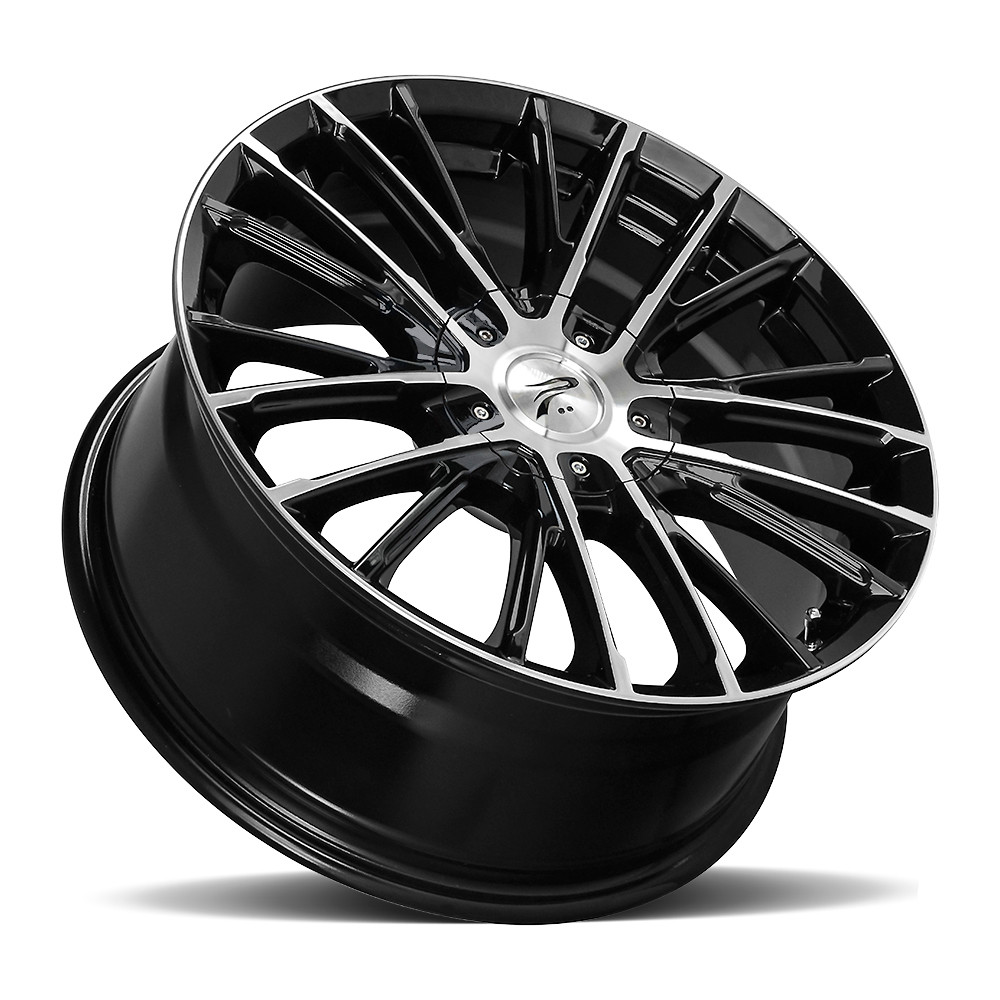 Set 4 18" Platinum 437U Genesis Black Diamond Cut 18x8 Wheels 5x108 5x4.5 40mm