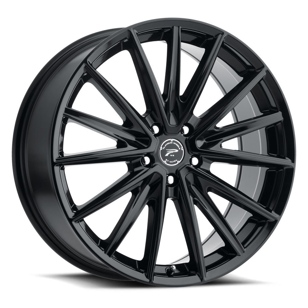 Set 4 18" Platinum 461BK Exodus Gloss Black 18x8 Wheels 5x4.5 40mm Car SUV Rims